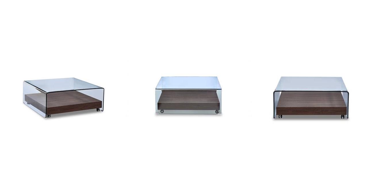 Кофейный столик Jonathan квадратный прозрачное стекло - фото