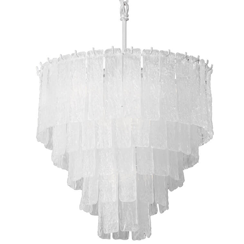 Люстра подвесная Textured Glass Chandelier Белое матовое стекло Люстра подвесная Textured Glass Chandelier Белое матовое стекло в Волгограде | Loft Concept
