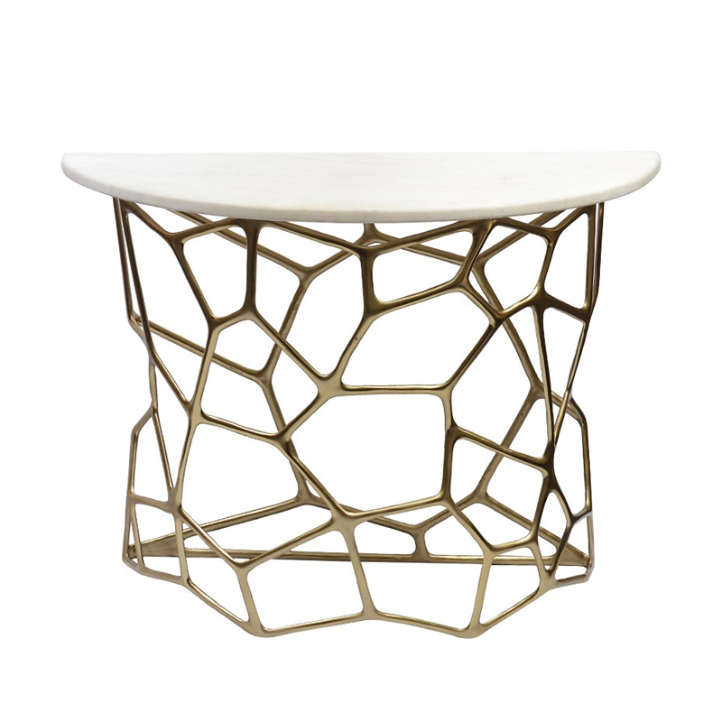 Консоль Console Cell White Marble Белый Золотой Консоль Console Cell White Marble Белый Золотой в Волгограде | Loft Concept