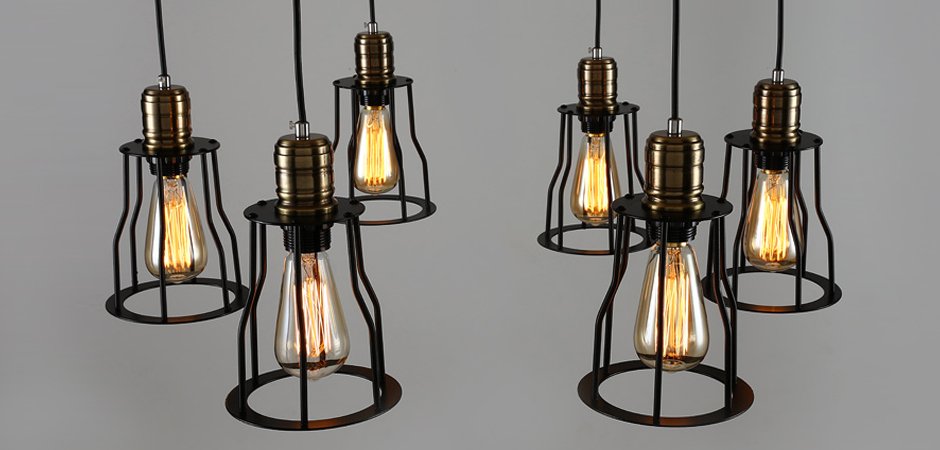 Люстра Loft Industrial 6 wire Cage Filament Pendant Люстра Loft Industrial 6 wire Cage Filament Pendant - Loft-Concept в Волгограде
