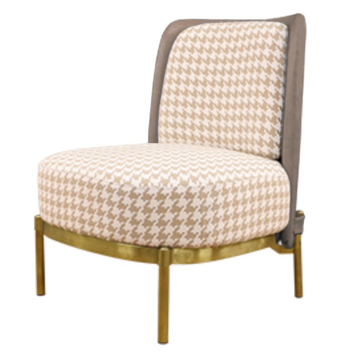 Кресло Pied de poule Beige Armchair Бежевый Латунь Молочный Кресло Pied de poule Beige Armchair Бежевый Латунь Молочный в Волгограде | Loft Concept
