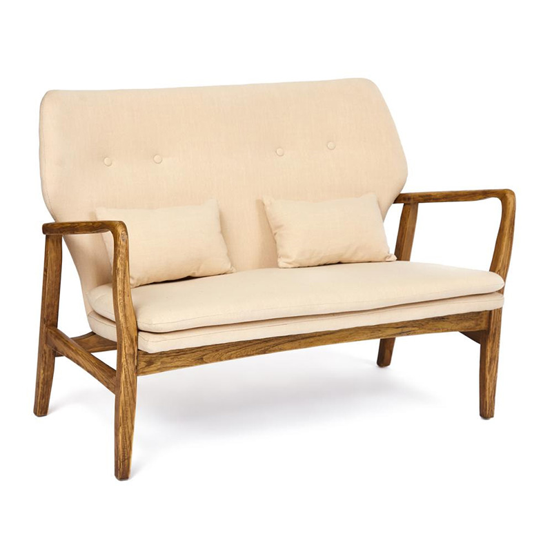 Диван с каркасом из массива дерева Makeshift sofa beige Бежевый Диван с каркасом из массива дерева Makeshift sofa beige Бежевый в Волгограде | Loft Concept