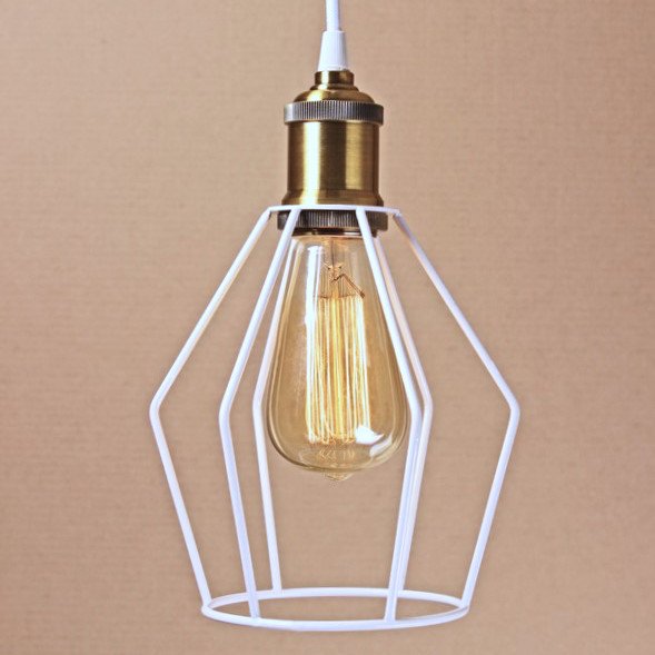 Подвесной светильник Wire Cage Pendant Trew White Белый в Волгограде | Loft Concept 