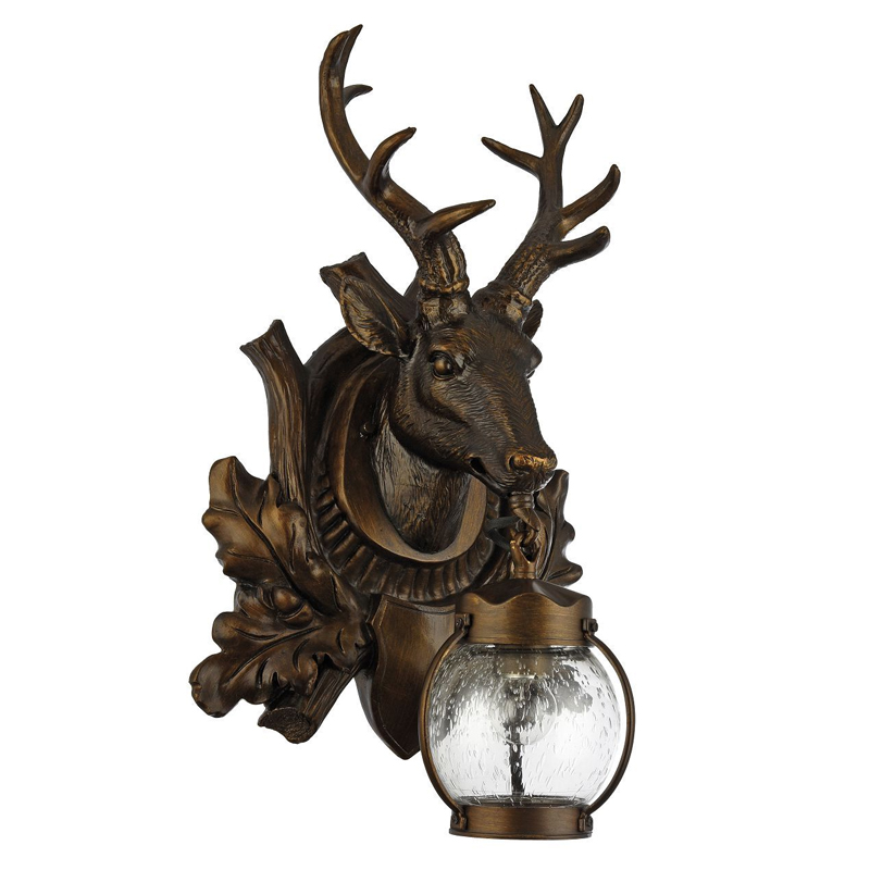 Темно-коричневый уличный светильник с головой оленя ANIMAL LANTERN Коричневый Прозрачный Темно-коричневый уличный светильник с головой оленя ANIMAL LANTERN Коричневый Прозрачный в Волгограде | Loft Concept