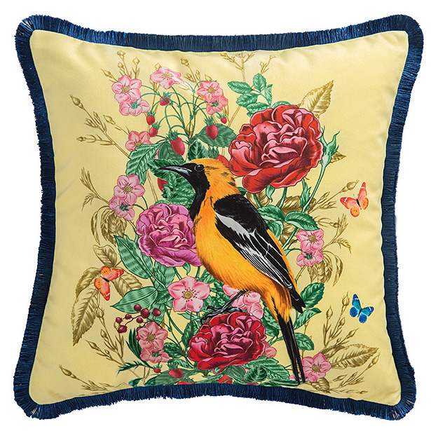 Декоративная подушка Bird in Flowers Мульти Декоративная подушка Bird in Flowers Мульти в Волгограде | Loft Concept