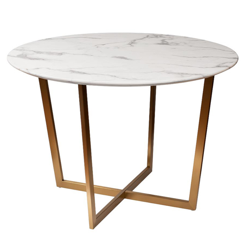 Обеденный стол Dining table Jacques round white Белый Золотой Обеденный стол Dining table Jacques round white Белый Золотой в Волгограде | Loft Concept