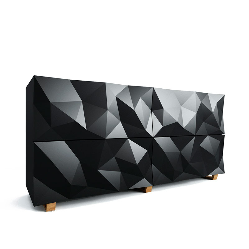 Комод с большими угловыми фигурами, две секции, 2 полки Geometric Greece Комод с большими угловыми фигурами, две секции, 2 полки Geometric Greece в Волгограде | Loft Concept