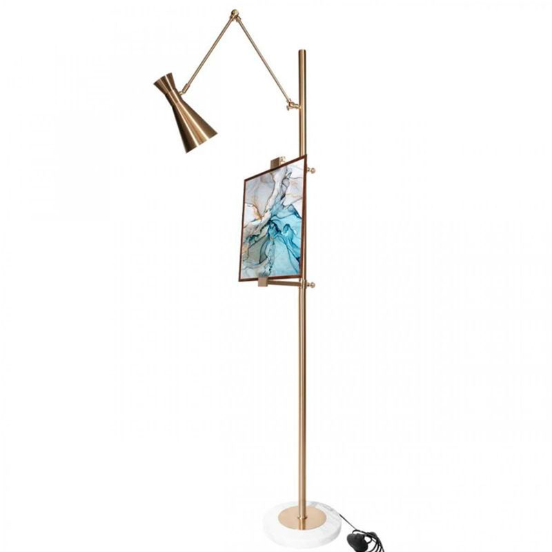 Торшер Researcher Floor Lamp Small Picture Золотой Белый Торшер Researcher Floor Lamp Small Picture Золотой Белый в Волгограде | Loft Concept