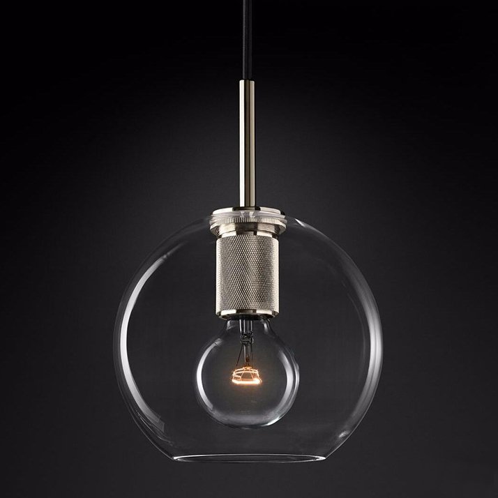 Подвесной светильник RH Utilitaire Globe Pendant Silver Никель Прозрачное Стекло Подвесной светильник RH Utilitaire Globe Pendant Silver Никель Прозрачное Стекло в Волгограде | Loft Concept
