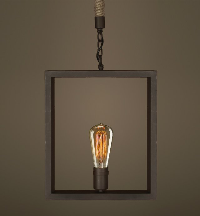 Подвесной светильник Quadrate Loft Rope Light Коричневый Подвесной светильник Quadrate Loft Rope Light Коричневый в Волгограде | Loft Concept