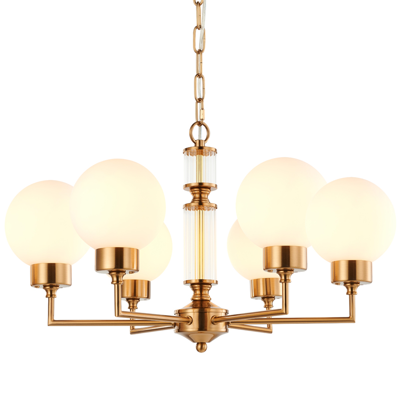 Люстра Zibille Chandelier Brass 58 Латунь Белое матовое стекло Прозрачный Люстра Zibille Chandelier Brass 58 Латунь Белое матовое стекло Прозрачный в Волгограде | Loft Concept