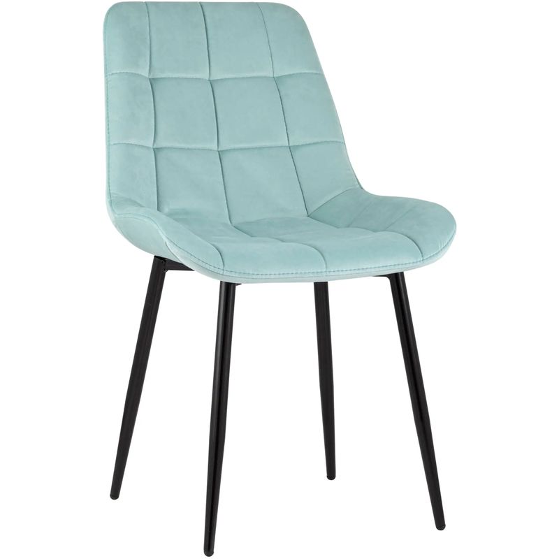Стул NANCY Chair Светло-Голубой Велюр Светло-голубой Черный Стул NANCY Chair Светло-Голубой Велюр Светло-голубой Черный в Волгограде | Loft Concept