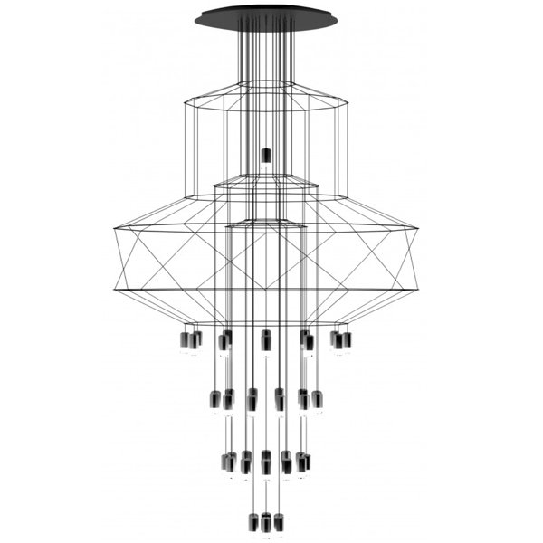 Люстра Wireflow Chandelier 0374 Suspension lamp Черный в Волгограде | Loft Concept 