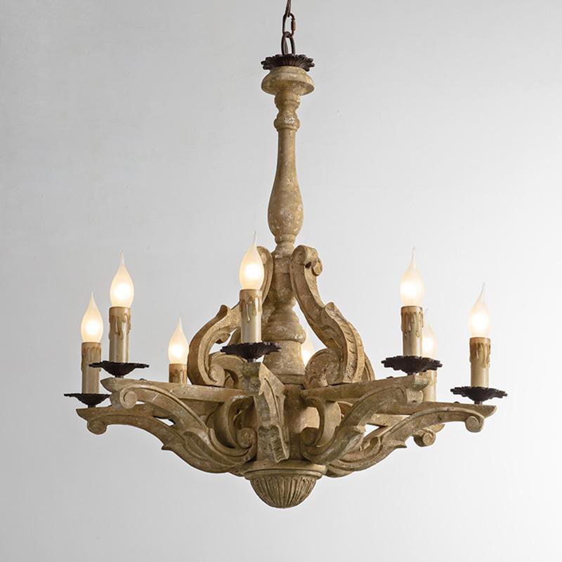 Люстра Rustic Wood Chandeliers 8 Бежево-серый Люстра Rustic Wood Chandeliers 8 Бежево-серый в Волгограде | Loft Concept