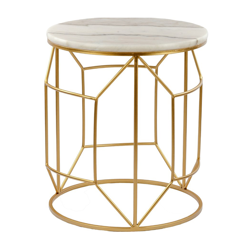 Приставной столик Decorative Table белый мрамор Золотой Белый Мрамор Bianco Приставной столик Decorative Table белый мрамор Золотой Белый Мрамор Bianco в Волгограде | Loft Concept