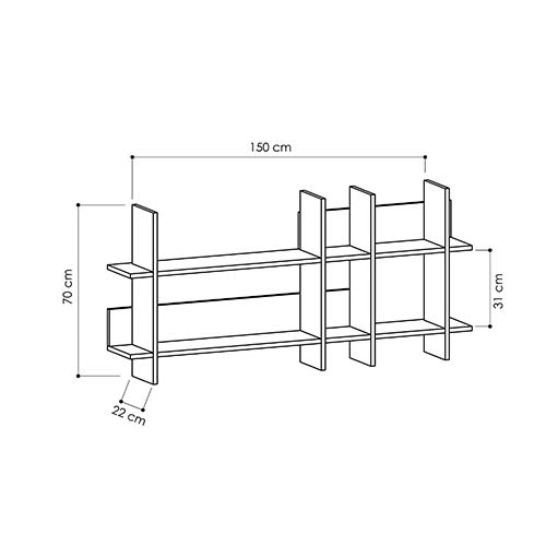 Полка прямая подвесная двухъярусная цвета антрацит BEADS BOOKCASE ANTHRACITE Полка прямая подвесная двухъярусная цвета антрацит BEADS BOOKCASE ANTHRACITE в Волгограде