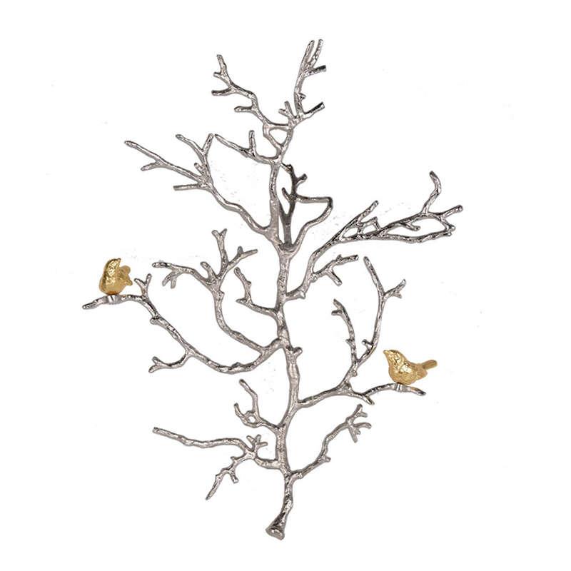 Настенный декор Tree Branch & Bird Золотой Сатиновое Серебро Настенный декор Tree Branch & Bird Золотой Сатиновое Серебро в Волгограде | Loft Concept