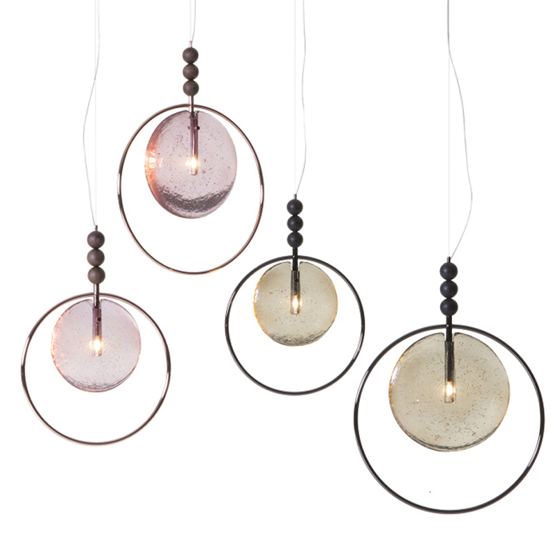 Подвесной светильник c цветным стеклом Tonin Casa Lampada Dreamy Розовый пастельный Серый (Gray) Подвесной светильник c цветным стеклом Tonin Casa Lampada Dreamy Розовый пастельный Серый (Gray) в Волгограде | Loft Concept