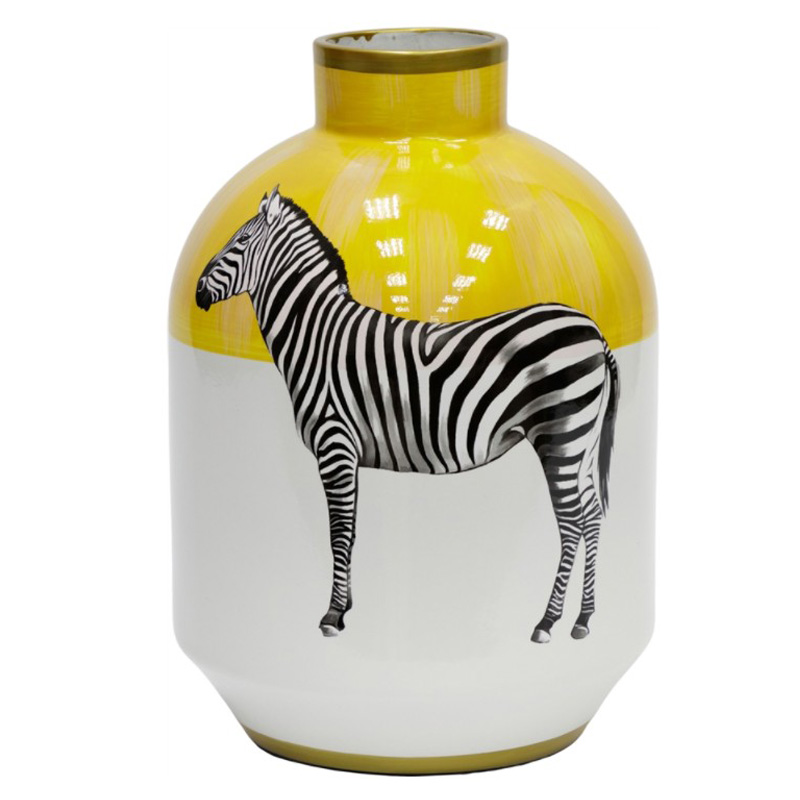 Ваза Zebra Vase white and yellow Белый Желтый Черный Золотой Ваза Zebra Vase white and yellow Белый Желтый Черный Золотой в Волгограде | Loft Concept