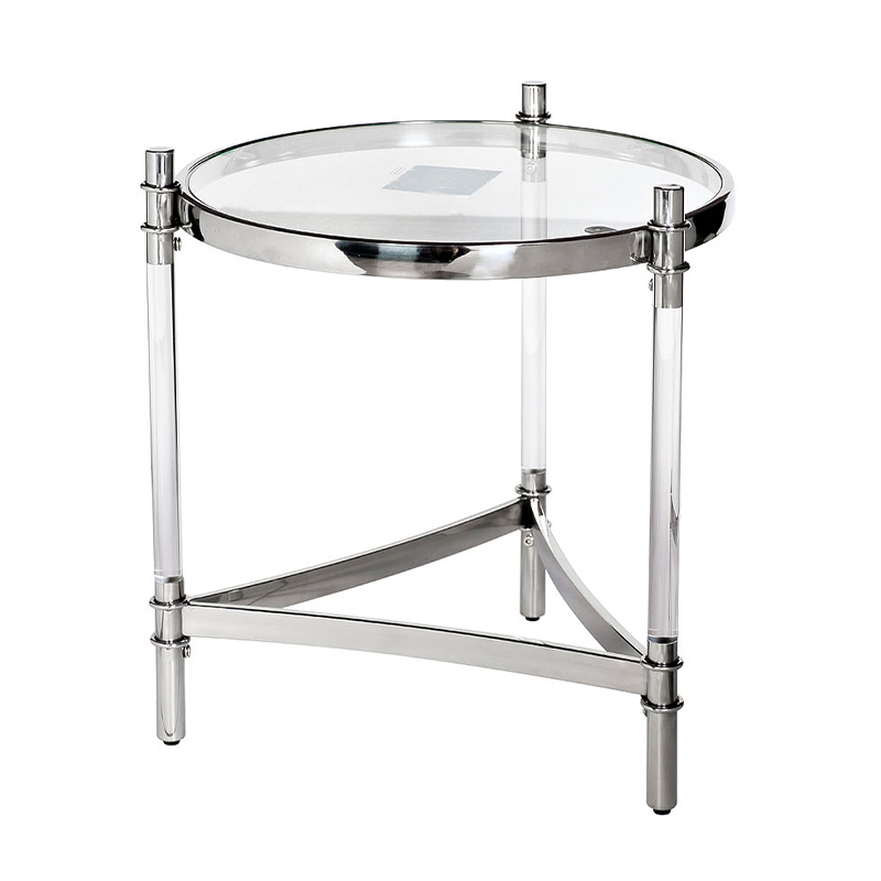 Приставной стол Octavio Side Table Прозрачный Хром Приставной стол Octavio Side Table Прозрачный Хром в Волгограде | Loft Concept