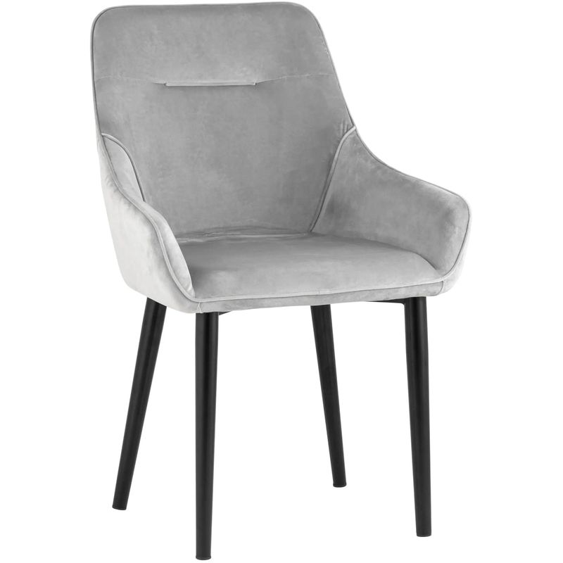 Стул Joan Chair Светло-Серый Велюр Серый Черный Стул Joan Chair Светло-Серый Велюр Серый Черный в Волгограде | Loft Concept