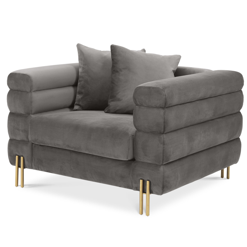 Кресло Eichholtz Chair York grey Серый Латунь в Волгограде | Loft Concept 