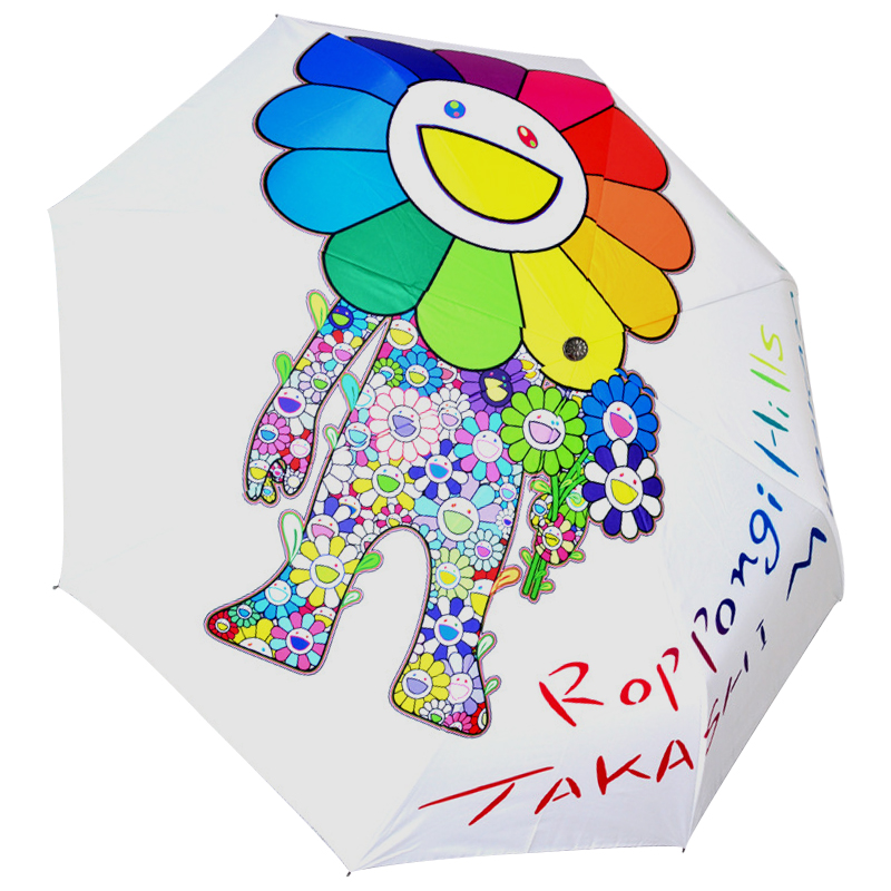 Зонт раскладной TAKASHI MURAKAMI дизайн 004 Белый цвет Белый Мульти в Волгограде | Loft Concept 