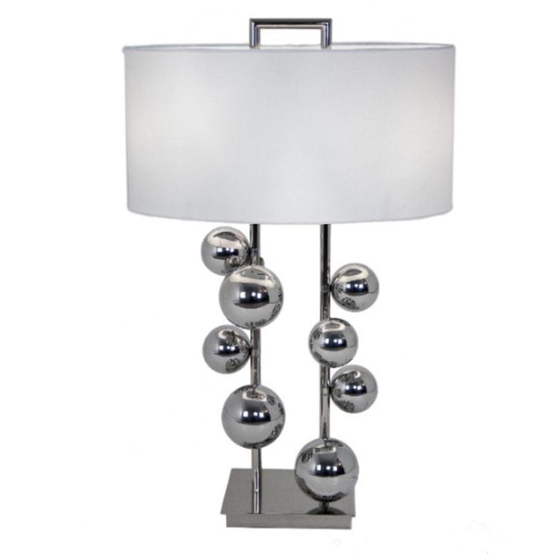 Настольная лампа Chrome Bubbles white lampshade Темный хром Настольная лампа Chrome Bubbles white lampshade Темный хром в Волгограде | Loft Concept