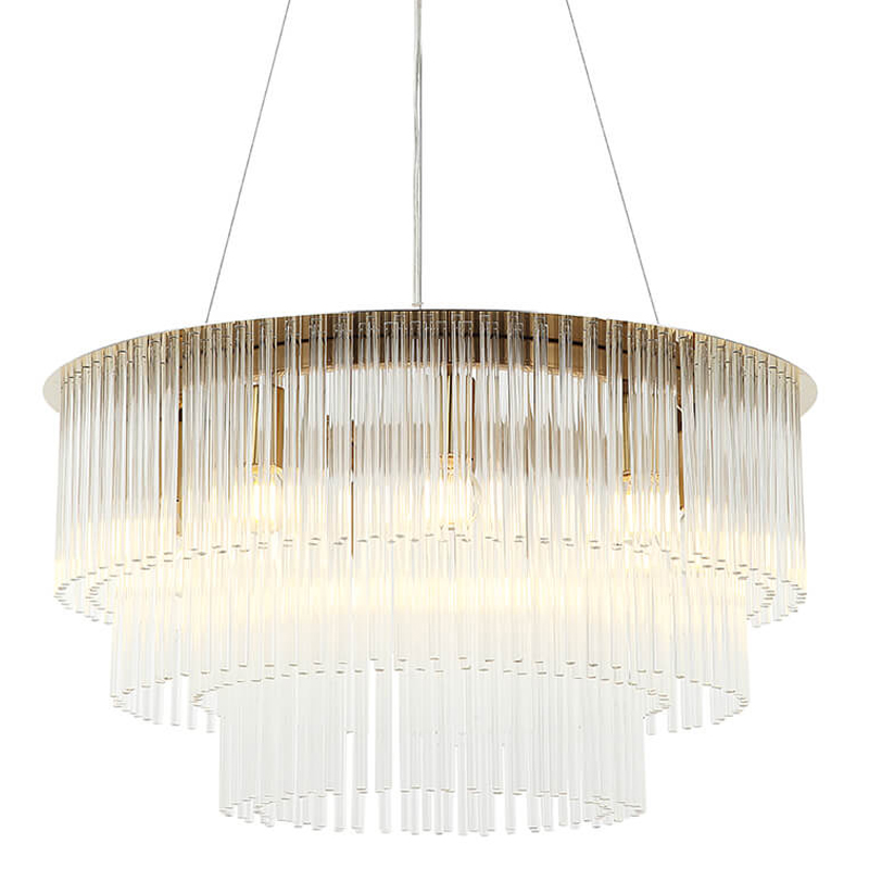 Люстра Harrison Chandelier gold 9 lamp Глянцевое золото Прозрачный Люстра Harrison Chandelier gold 9 lamp Глянцевое золото Прозрачный в Волгограде | Loft Concept