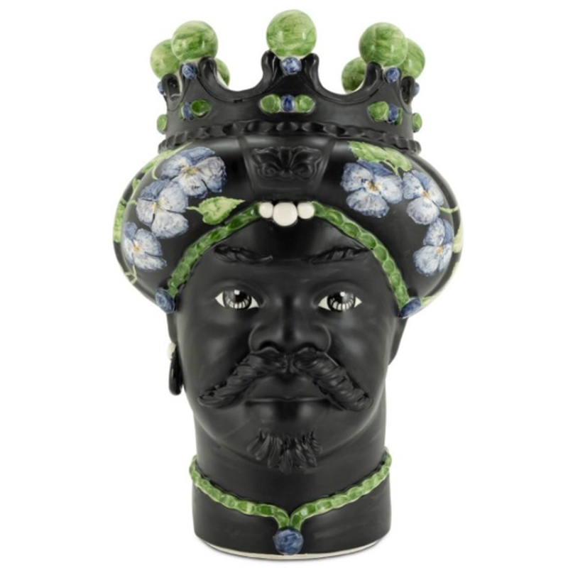 Ваза VASE MORO MAN CROWN VIOLET Черный Зеленый Фиолетовый Ваза VASE MORO MAN CROWN VIOLET Черный Зеленый Фиолетовый в Волгограде | Loft Concept