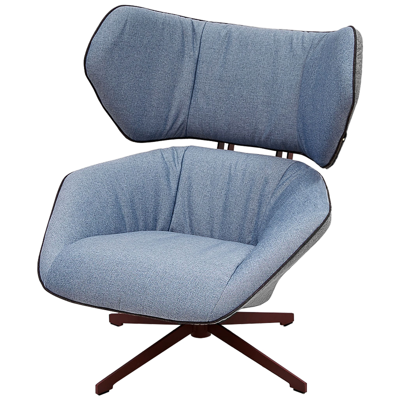 Вращающееся кресло с двухцветной обивкой Wilder Armchair голубой и серый Голубой Серый Коричневый Вращающееся кресло с двухцветной обивкой Wilder Armchair голубой и серый Голубой Серый Коричневый в Волгограде | Loft Concept