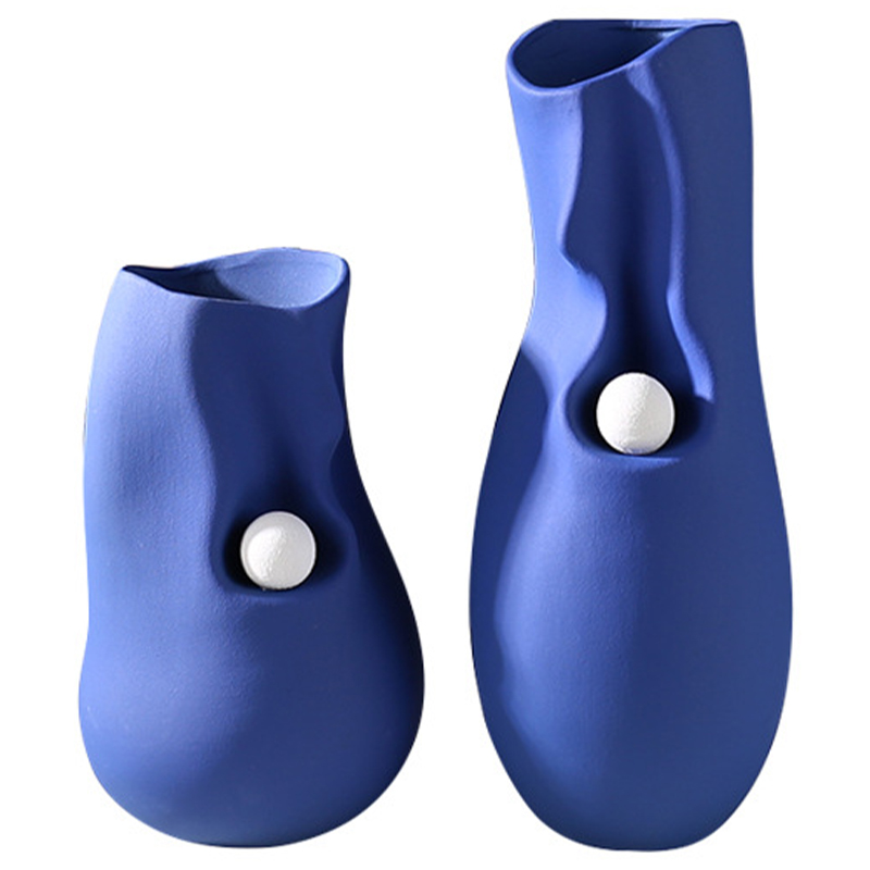 Ваза Molecule Collection Rhea Blue Vase Синий Белый Ваза Molecule Collection Rhea Blue Vase Синий Белый в Волгограде | Loft Concept