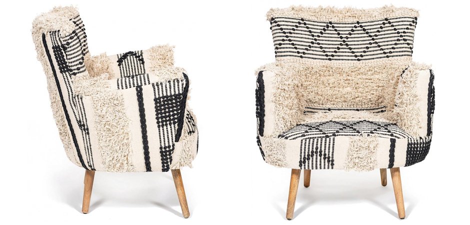 Кресло KELIM Pattern black and white Chair Кресло KELIM Pattern black and white Chair - Loft-Concept в Волгограде