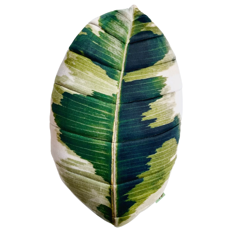Декоративная подушка Botanical Cushion Ficus Elastica Зеленый Салатовый Белый Декоративная подушка Botanical Cushion Ficus Elastica Зеленый Салатовый Белый в Волгограде | Loft Concept