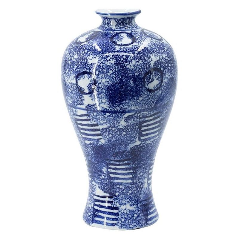 Ваза из фарфора сине-белого цвета Blue & White Ornament Белый Синий Ваза из фарфора сине-белого цвета Blue & White Ornament Белый Синий в Волгограде | Loft Concept