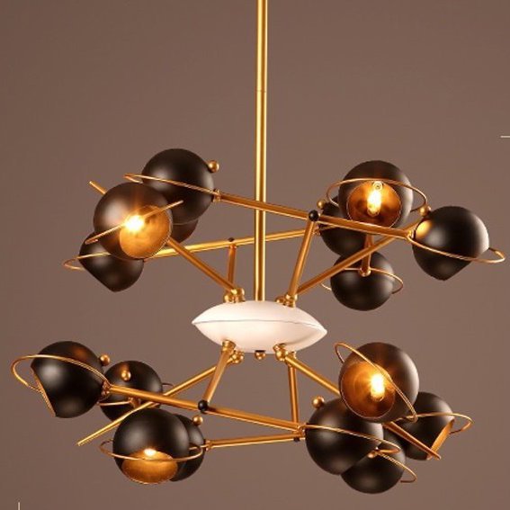 Люстра Oscar Torlasco pending lamp 60S Черный Люстра Oscar Torlasco pending lamp 60S Черный в Волгограде | Loft Concept