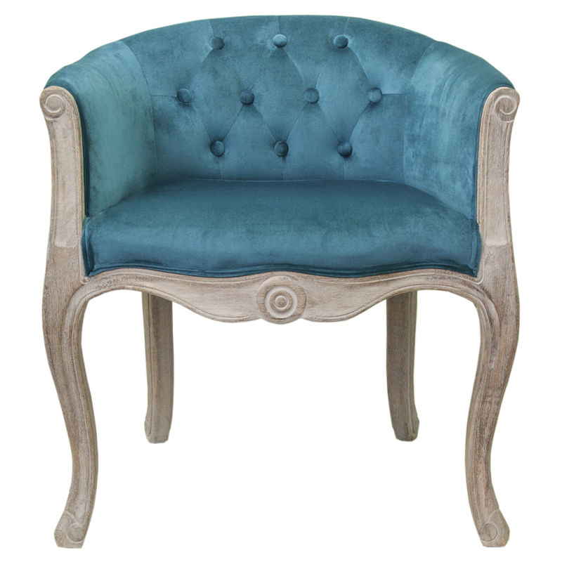 Кресло низкое в стиле прованс Louis French Armchair blue velour Бирюзовый Бежевый Кресло низкое в стиле прованс Louis French Armchair blue velour Бирюзовый Бежевый в Волгограде | Loft Concept