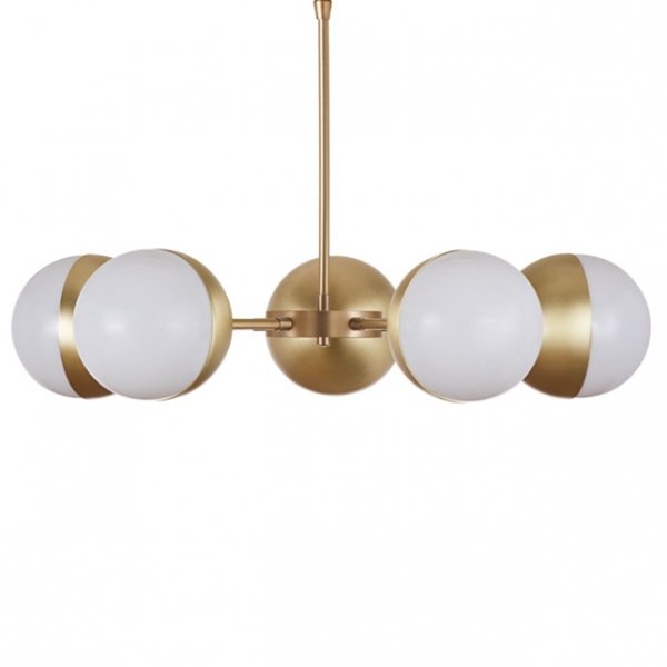 Подвесной светильник Copper Light Chandelier 5 Белый Латунь Подвесной светильник Copper Light Chandelier 5 Белый Латунь в Волгограде | Loft Concept