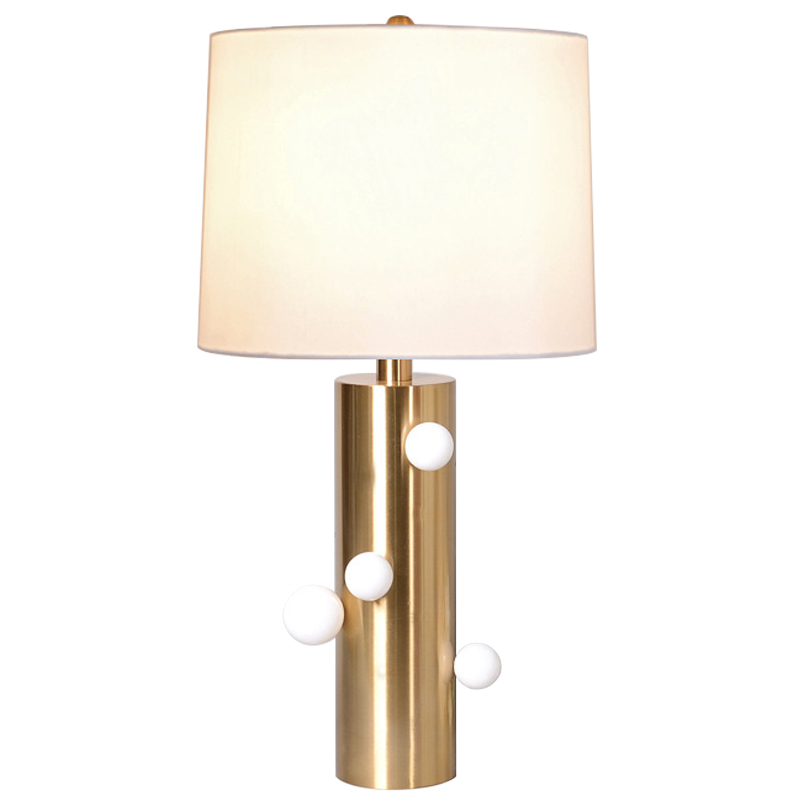 Настольная лампа с абажуром Cantrell Table Lamp White Золотой Белый Бежевый Настольная лампа с абажуром Cantrell Table Lamp White Золотой Белый Бежевый в Волгограде | Loft Concept
