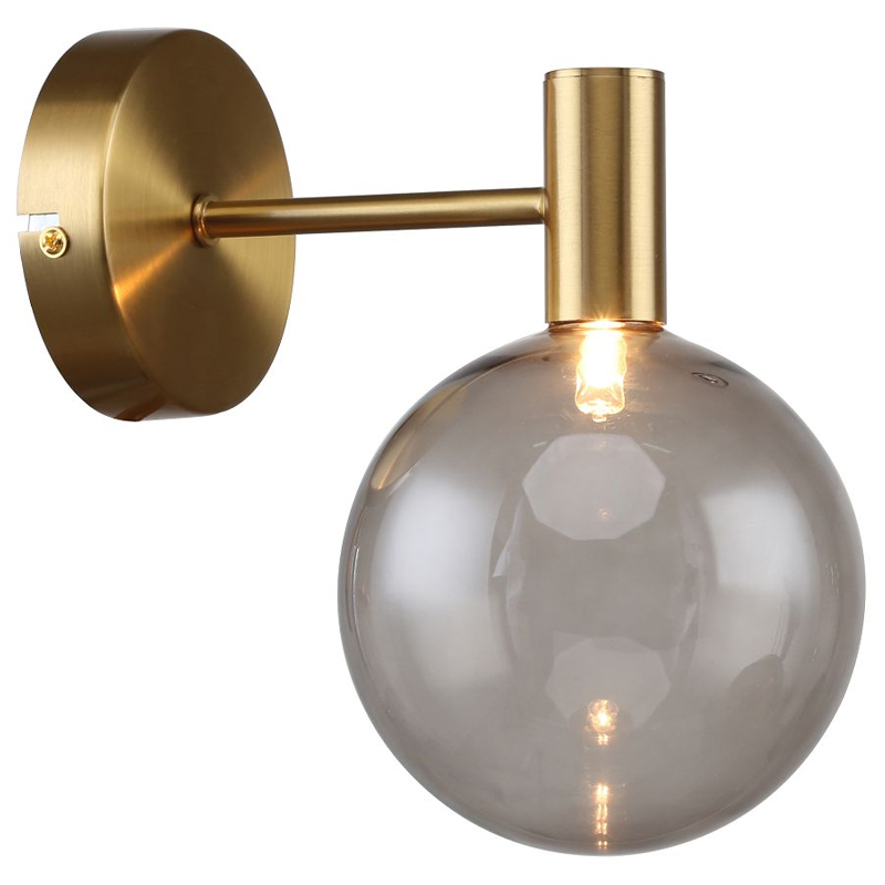 Бра с выдувным плафоном коньячного цвета Carmella Globe Brass Латунь Коньяк Бра с выдувным плафоном коньячного цвета Carmella Globe Brass Латунь Коньяк в Волгограде | Loft Concept