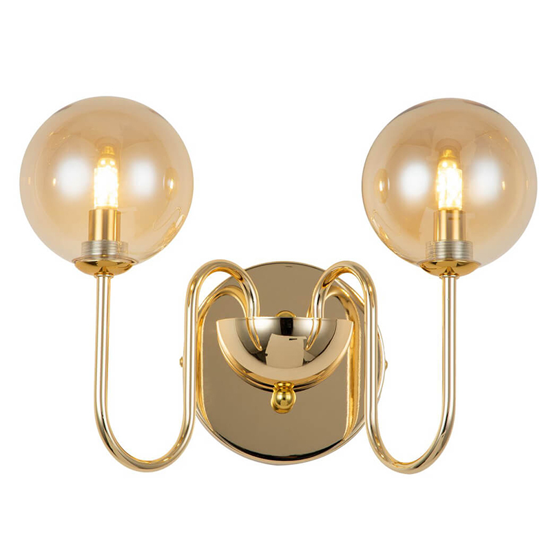 Бра Sheiry Glass Ball Wall Lamp Глянцевое золото Янтарный Бра Sheiry Glass Ball Wall Lamp Глянцевое золото Янтарный в Волгограде | Loft Concept
