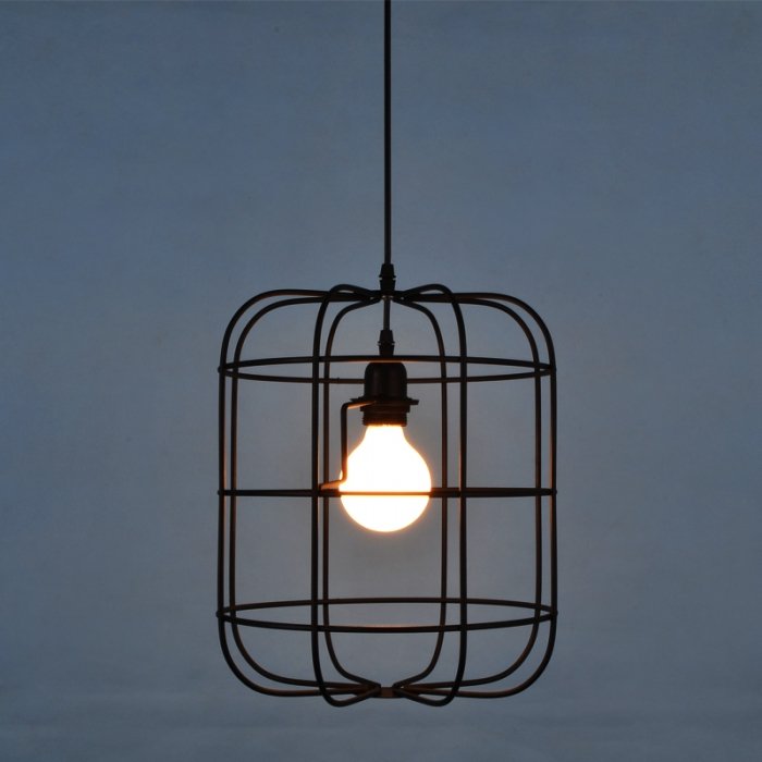 Подвесной светильник Loft Cage Barrel Черный Подвесной светильник Loft Cage Barrel Черный в Волгограде | Loft Concept