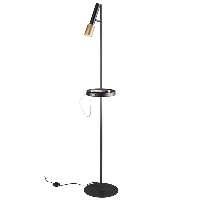Торшер Eneko Floor Lamp Черный Золотой Торшер Eneko Floor Lamp Черный Золотой в Волгограде | Loft Concept
