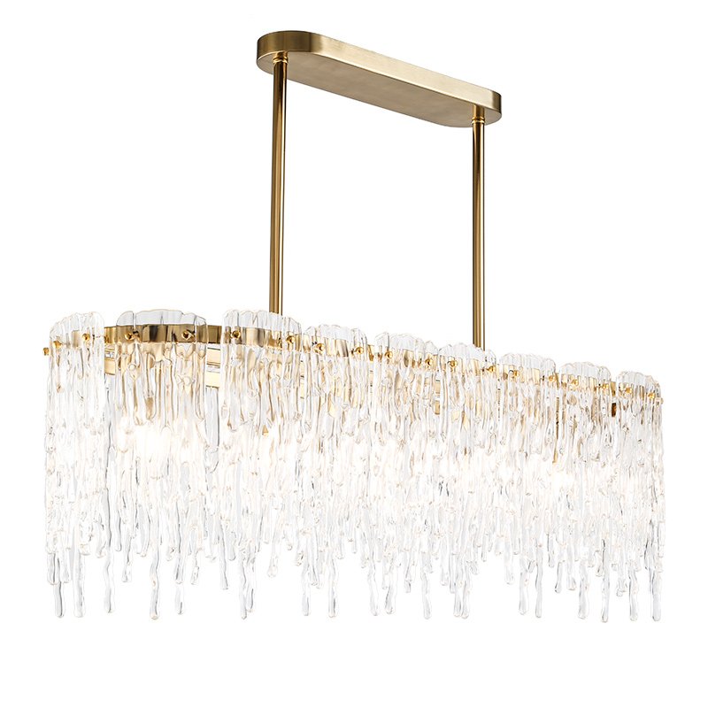 Люстра Cold Heart Chandelier Rectangle Золотой Прозрачное Стекло Люстра Cold Heart Chandelier Rectangle Золотой Прозрачное Стекло в Волгограде | Loft Concept