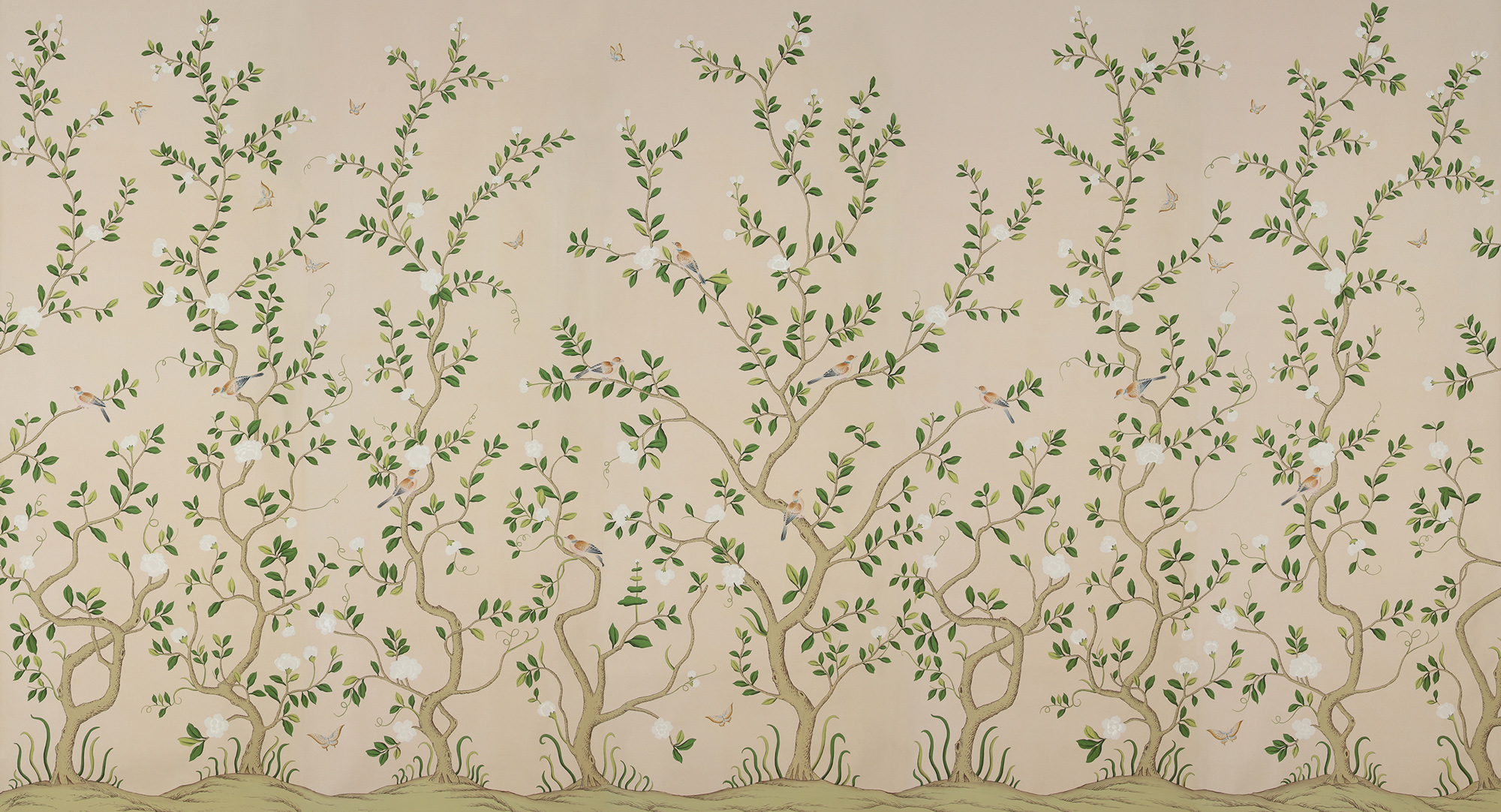 Обои ручная роспись Gustavian Garden Spring on Gentleman's Pink dyed paper Обои ручная роспись Gustavian Garden Spring on Gentleman's Pink dyed paper - постер Loft-Concept в Волгограде