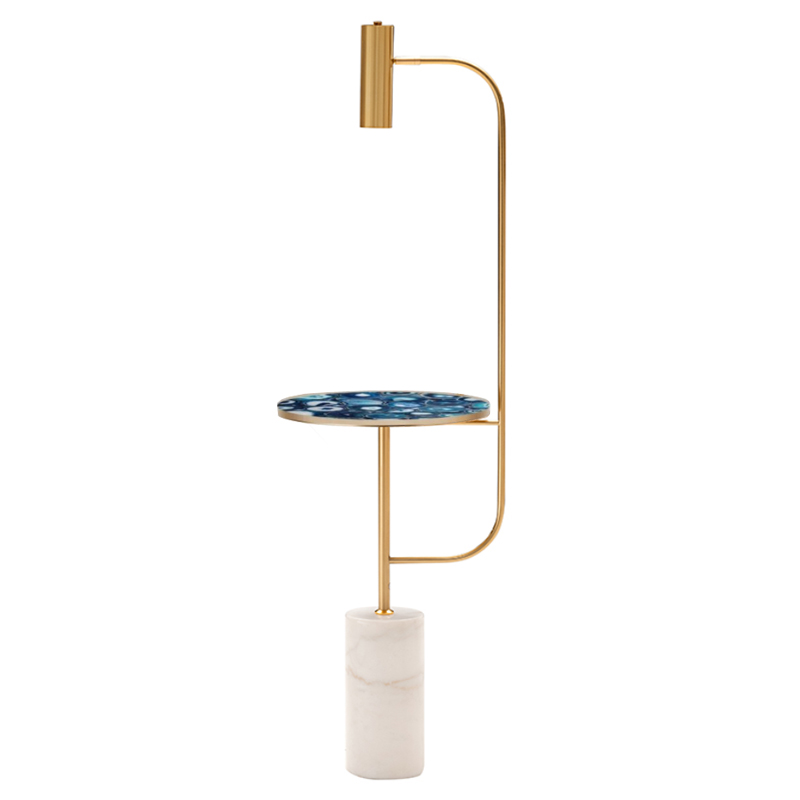 Торшер blue agate countertop FLOOR LAMP Латунь Белый в Волгограде | Loft Concept 