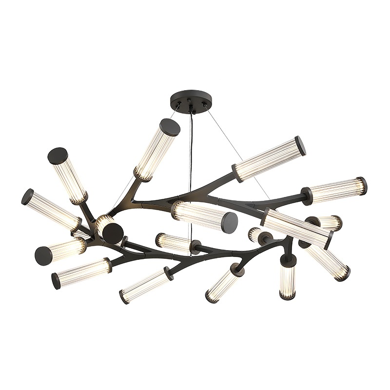 Люстра Cylinder Branches Chandelier Ring Black Черный Прозрачный Люстра Cylinder Branches Chandelier Ring Black Черный Прозрачный в Волгограде | Loft Concept