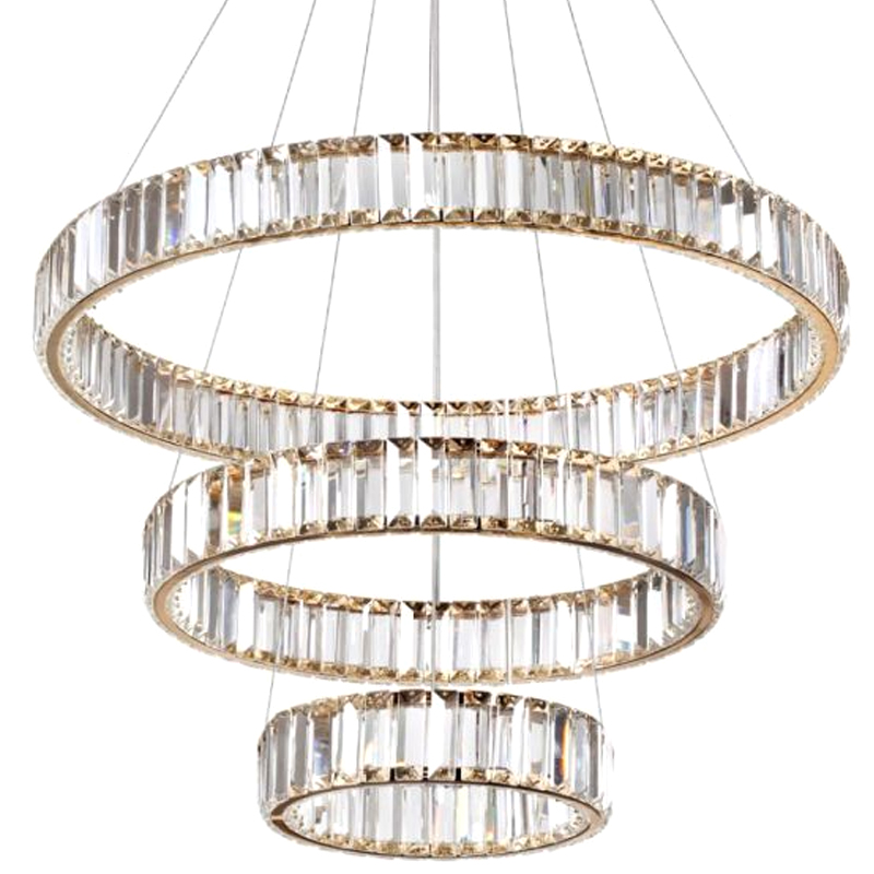 Люстра Хрустальная Ring Horizontal 3 кольца Золотой Прозрачный Люстра Хрустальная Ring Horizontal 3 кольца Золотой Прозрачный в Волгограде | Loft Concept