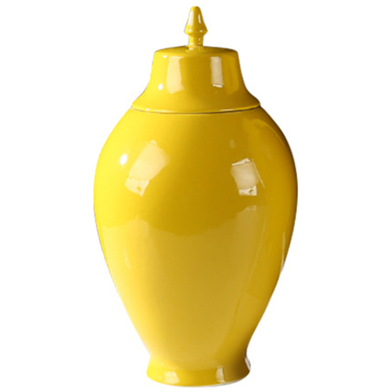 Ваза с крышкой Ceramic Yellow Vase Желтый Ваза с крышкой Ceramic Yellow Vase Желтый в Волгограде | Loft Concept