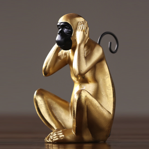 Статуэтка Monkey dont hear Глянцевое золото Статуэтка Monkey dont hear Глянцевое золото в Волгограде | Loft Concept